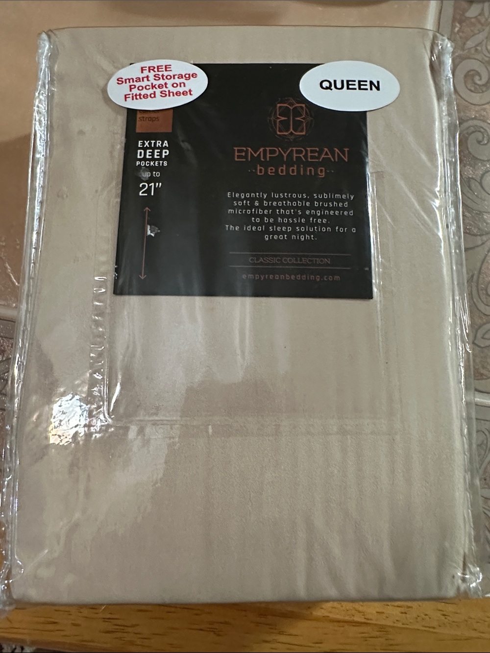 Empyrean Queen Fitted Sheet - Light Beige